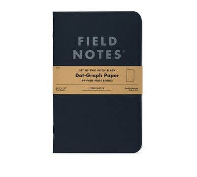 Pitch Black Dot Graph Notebook - Tabletop Bookshelf