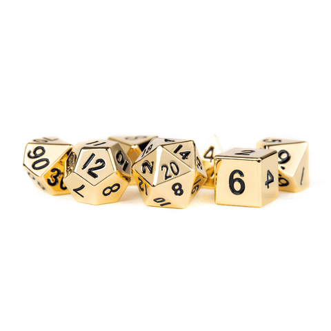 Metal Polyhedral Dice Set - Tabletop Bookshelf