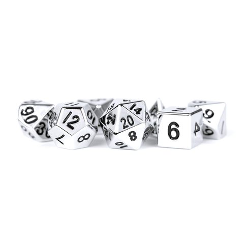 Metal Polyhedral Dice Set - Tabletop Bookshelf