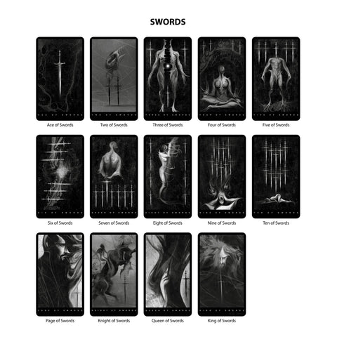 The Black Tarot Modern Tarot Cards Deck - Tabletop Bookshelf