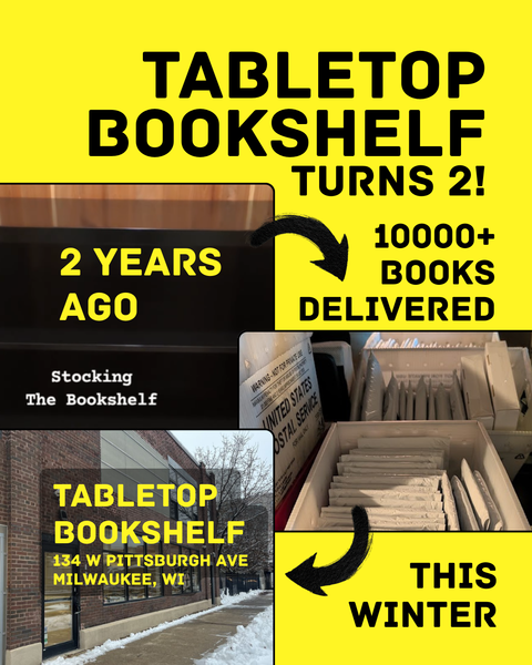 SHOP NEWS: Tabletop Bookshelf Turns 2!