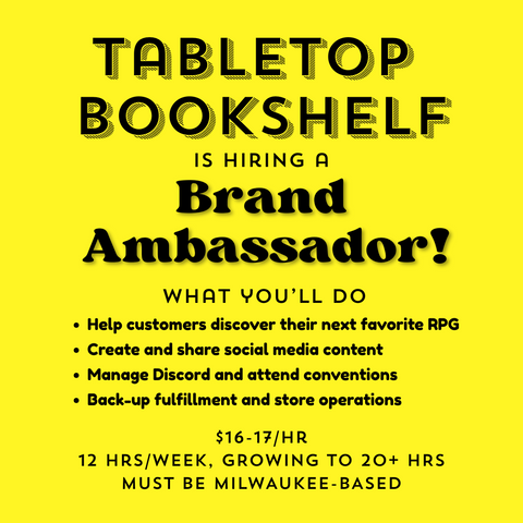 SHOP NEWS: Tabletop Bookshelf is Hiring a Brand Ambassador!
