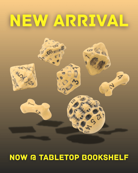 NEW ARRIVAL: Skull & Bones Dice Set - Tabletop Bookshelf