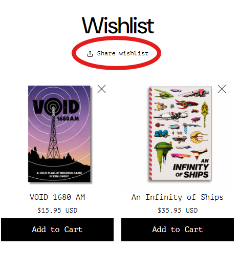 SHOP NEWS: Make Your Wishlist!