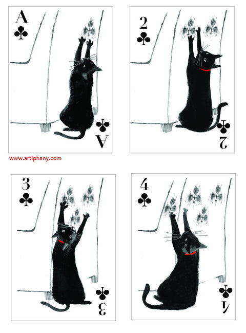 Kitten Club Playing Cards - Tabletop Bookshelf