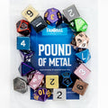Set of multicolored polyhedral dice with 'Fanroll' branding on a white background