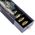 Gold Bullet Dice packaging with clear top lid on a white background