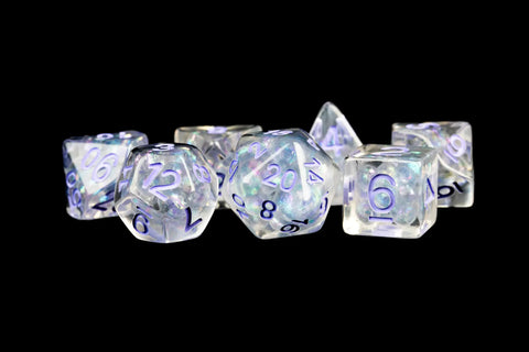 Resin Infused Pearl Polyhedral Dice Set