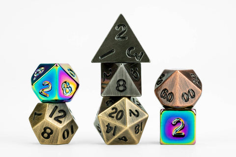 Mystery Misfit Mini Metal Polyhedral Dice Set