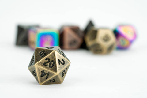 Mystery Misfit Mini Metal Polyhedral Dice Set