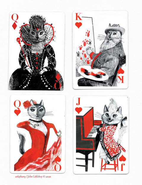 Kitten Club Playing Cards - Tabletop Bookshelf