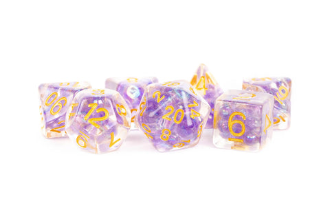 Resin Infused Pearl Polyhedral Dice Set