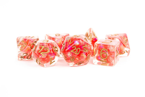 Resin Infused Pearl Polyhedral Dice Set