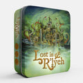 Tin box for 'Lost in R'lyeh' with fantasy design on a white background