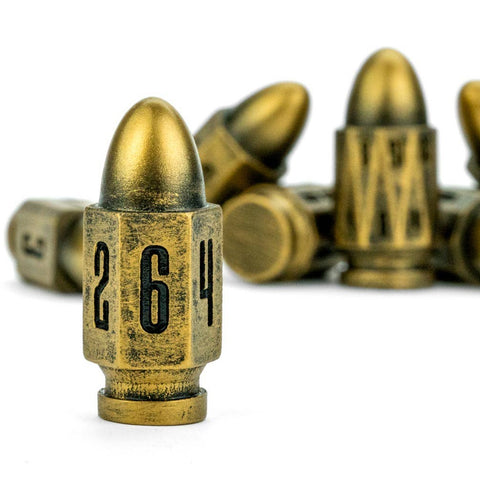  Resin Bullet Poly Dice Set: Gunslinger