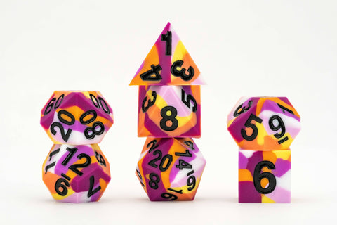 Pride Silicone Polyhedral Gaming Dice Set