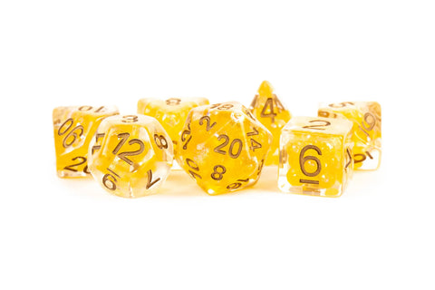 Resin Infused Pearl Polyhedral Dice Set