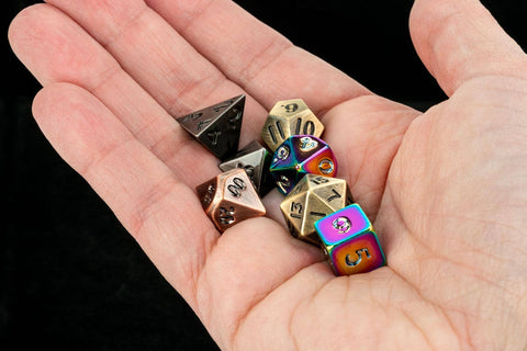 Mystery Misfit Mini Metal Polyhedral Dice Set