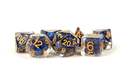Resin Infused Pearl Polyhedral Dice Set