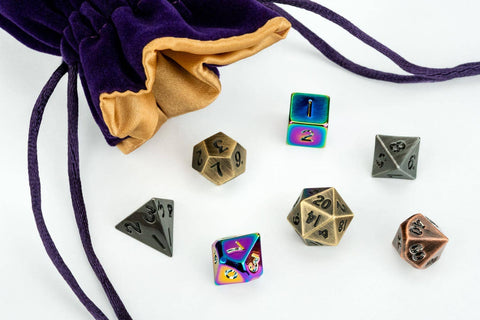 Mystery Misfit Mini Metal Polyhedral Dice Set