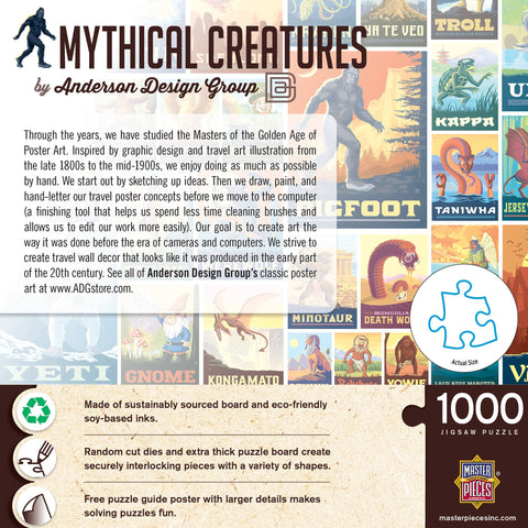 Vintage Posters - Mythical Creatures 1000 Piece Jigsaw Puzzle
