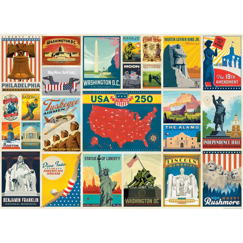 Vintage Posters - USA 250th Anniversary 1000 Piece Jigsaw Puzzle