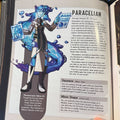 Illustration of a character named Paracelian from a book or comic, with detailed design and text.