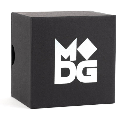 Black cube with 'MDDG' logo on a white background