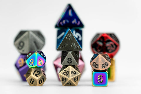 Mystery Misfit Mini Metal Polyhedral Dice Set