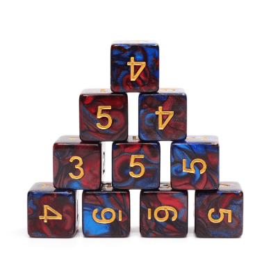 12 Piece D6 Dice Set - Blue Blood - Tabletop Bookshelf