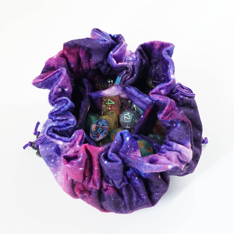 Multicolored Dice bag on a white background