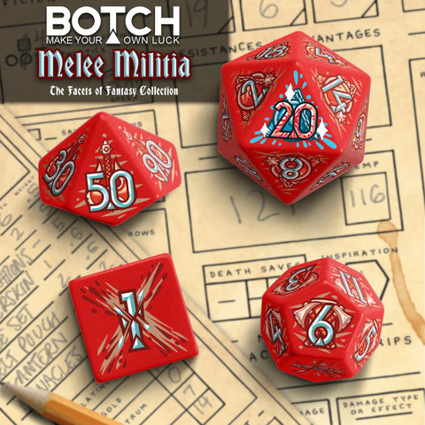 Melee Militia Premium Polyhedral Dice Set