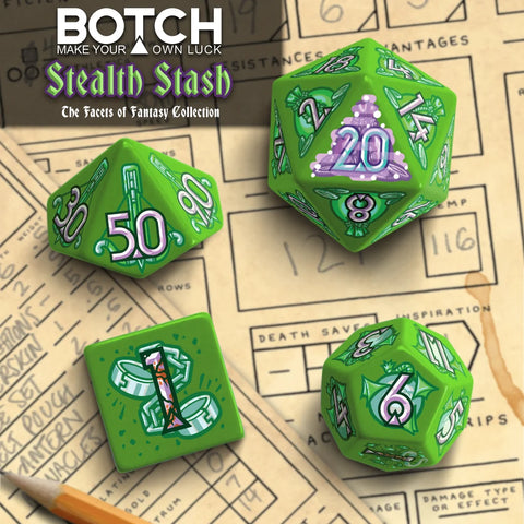 Stealth Stash Premium Polyhedral Dice Set