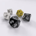 Set of polyhedral dice on a white background