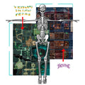 A product graphic showing a silver skeleton figure posed over two square puzzle-piece style panels with fantasy map artwork. Red arrows and stylized text point to sections of the panels, suggesting assembly or placement instructions.