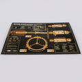 Technical diagram or blueprint on a black background with text and graphics.