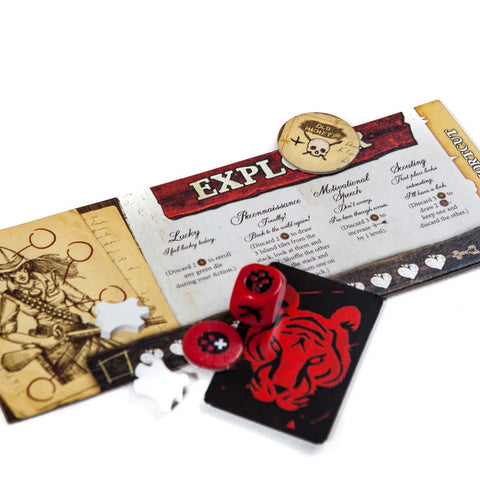 Cardboard product with intricate designs and text on a white background