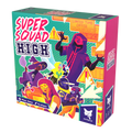 Colorful box of 'Super Squad High' with stylized characters and text.