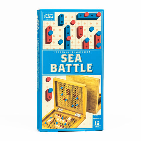 Box of Sea Battle wooden game by Wooden Games Workshop on a white background