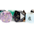 Set of colorful polyhedral dice on a white background