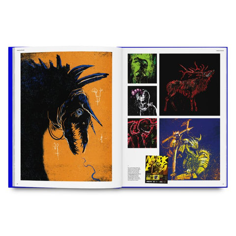 Open book displaying illustrations of animals on a white background