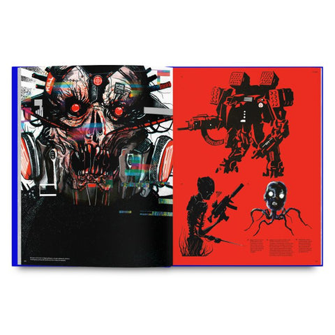 Book open to a page with two illustrations on a white background