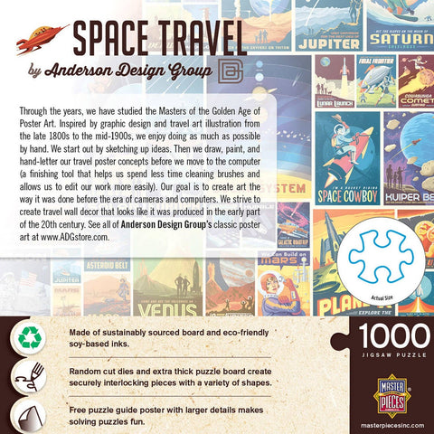 Vintage Posters - Space Travel 1000 Piece Jigsaw Puzzle