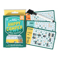 Happy Camper logic puzzles with packaging and puzzle sheets on a white background
