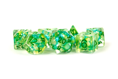 Resin Infused Pearl Polyhedral Dice Set