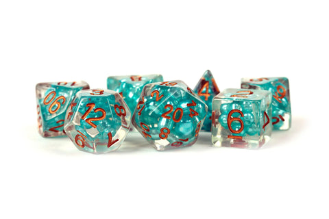 Resin Infused Pearl Polyhedral Dice Set