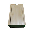 Wooden box on a white surface
