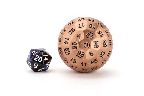 100 Sided Metal Gaming Die (D100) - Tabletop Bookshelf