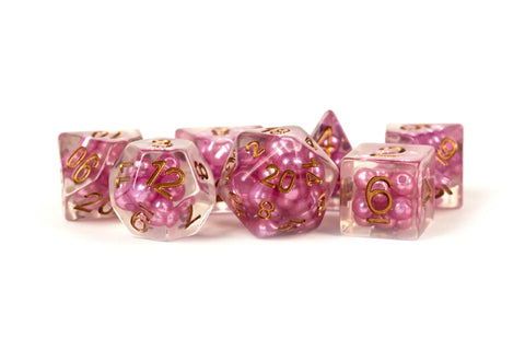 Resin Infused Pearl Polyhedral Dice Set