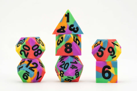 Pride Silicone Polyhedral Gaming Dice Set